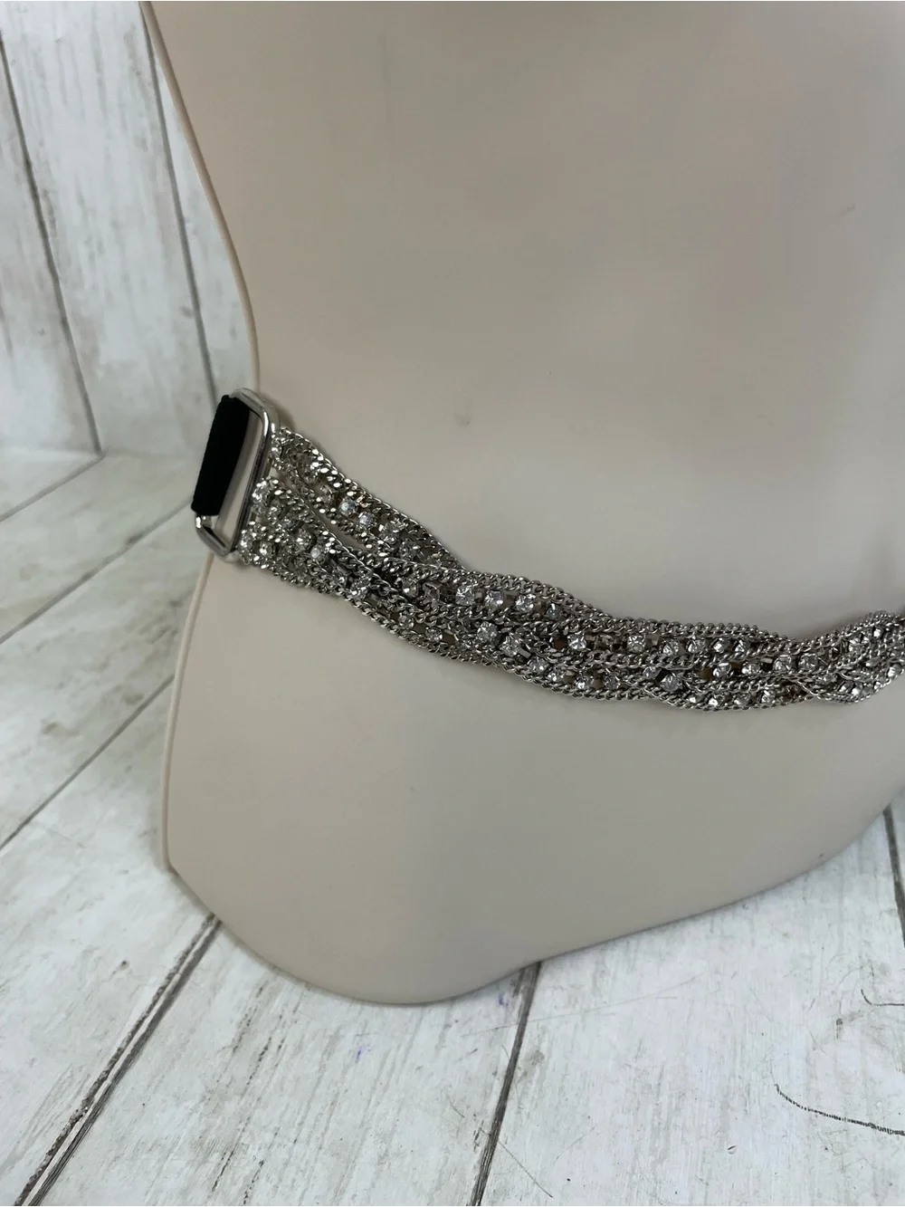 Express Rhinestones Belt Stretch Snap closure Size S/M